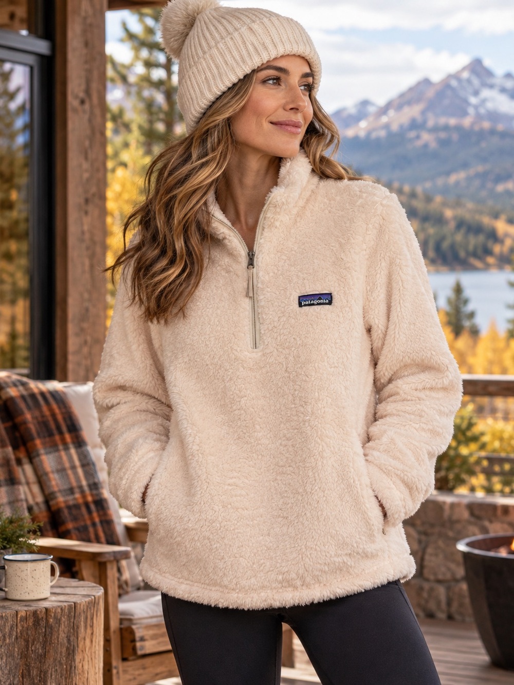 Patagonia Los Gatos 1/4 Zip Teddy Style Jacket. Medium